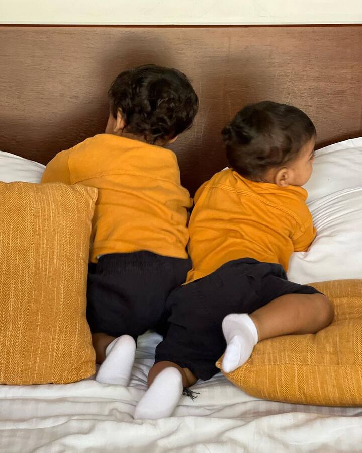 முன்னதாக, நயன் இன்ஸ்டா கணக்கை தொடங்கும் போது முதல் பதிவை வெளியிட்டார். அதிலும் குழந்தைகளின் முகம் சரியாக காண்பிக்கப்படவில்லை.