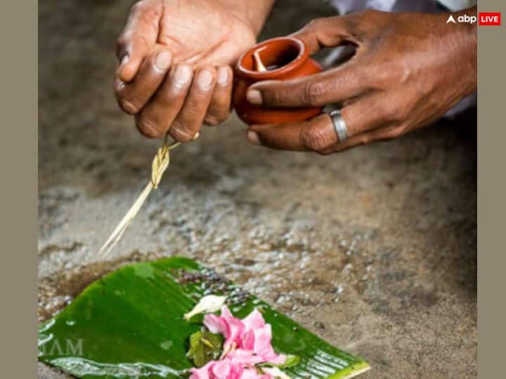 हाथों में जल, कुशा, अक्षत, पुष्प और काले तिल लेकर दोनों हाथ जोड़कर पितरों का ध्यान करते हुए उन्हें आमंत्रित करें और जल को ग्रहण करने की प्रार्थना करें. इसके बाद जल को पृथ्वी पर 5-7 या 11 बार अंजलि से गिराएं.