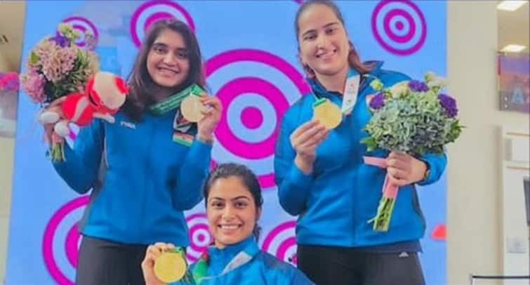 Live Asian Games 2023: Women's pistol team won gold in shooting, India's morning became golden Asian Games 2023: મનુ ભાકર, ઈશા સિંહ અને રિધમ સાંગવાનની ટીમે રચ્યો ઈતિહાસ, ભારતે શૂટિંગમાં જીત્યો ગોલ્ડ