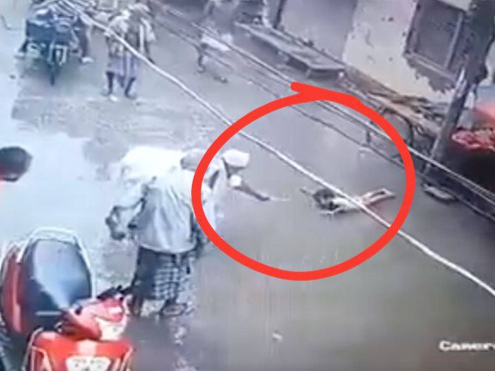 Viral Video on Social Media this girl returned after facing death miracle of a passerby saved the innocent life VIDEO: करंट लागल्याने रस्त्यावर तडफडत होती मुलगी; वृद्धाने हिंमत दाखवून वाचवले प्राण, व्हिडीओ व्हायरल