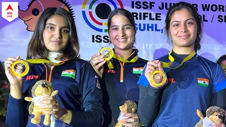 Asian Games 2023 Shooting: India wins gold in women’s 25m pistol team event Asian Games 2023: শ্যুটিংয়ে গর্বের মুহূর্ত, মহিলাদের ২৫ মিটার পিস্তলে সোনা মানু, এষা, রিদমের