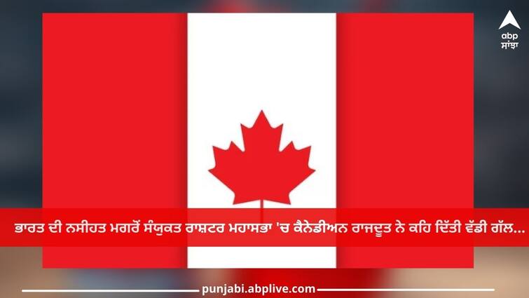 Canadian Ambassador At UN: After India's admonition, Canadian ambassador said a big thing in UN General Assembly Canadian Ambassador At UNGA: ਭਾਰਤ ਦੀ ਨਸੀਹਤ ਮਗਰੋਂ ਸੰਯੁਕਤ ਰਾਸ਼ਟਰ ਮਹਾਸਭਾ 'ਚ ਕੈਨੇਡੀਅਨ ਰਾਜਦੂਤ ਨੇ ਕਹਿ ਦਿੱਤੀ ਵੱਡੀ ਗੱਲ...