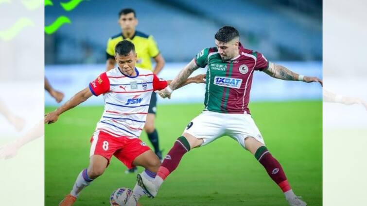 ISL 2023-24 Mohun Bagan Super Giant won 1-0 against Bengaluru FC know full match highlights Mohun Bagan vs Bengaluru FC: জোড়া লালকার্ড বেঙ্গালুরু এফসির, বুমোসের গােলে আইএসএলে টানা দ্বিতীয় জয় মোহনবাগানের