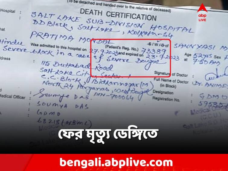 Dengue Update, Woman dies of dengue in Salt Lake Dengue Update: ফের প্রাণ কাড়ল ডেঙ্গি! এবার মৃত্যু দত্তাবাদে