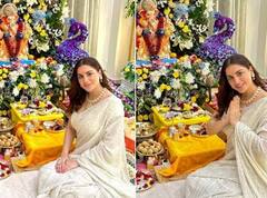 Ganpati Celebration 2023: શ્રદ્ધા આર્યાએ ધામધૂમપૂર્વક કરી ગણપતિ ઉત્સવની ઉજવણી, વ્હાઇટ સાડીમાં લાગી ખૂબ સુંદર