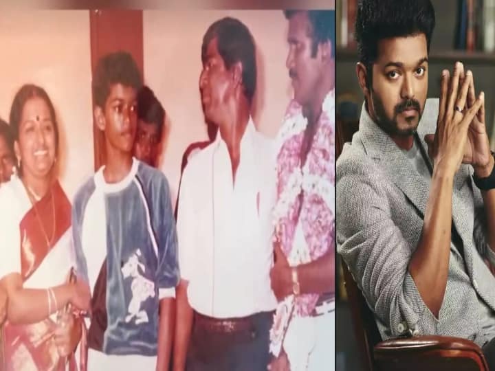 Vijay Flashback photo in Vagai Chandrasekar marriage album goes viral online Vijay Flashback Pic: வாகை சந்திரசேகர் திருமண விழாவில் குட்டி விஜய்... இதயங்களைப் பறக்கவிடும் ரசிகர்கள்!  