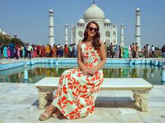 ताज का दीदार करने पहुंचीं मिस यूनिवर्स ग्रेट ब्रिटेन जेसिका पेज, ताजमहल के इतिहास की ली जानकारी