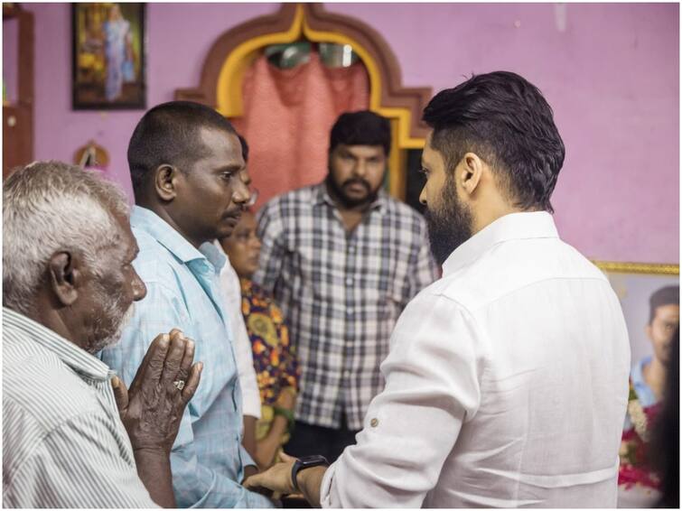 Suriya pays respect to his fan who passed away in a road accident, offers condolences to the family వీరాభిమాని మృతి - ఇంటికెళ్లి కుటుంబ సభ్యులను పరామర్శించిన సూర్య