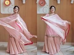 Falaq Naazz Drops Gorgeous Pictures In Pastel Pink Garara Set; See