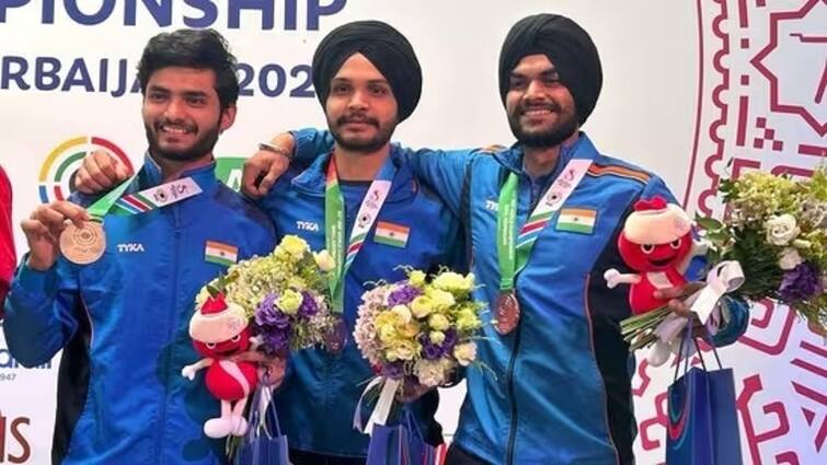 Asian Games 2023 Day 5: India wins Men’s 10m Air Pistol Team gold Asian Games 2023 Day 5: પાંચમાં દિવસે ભારતના ખાતામાં વધુ એક ગોલ્ડ મેડલ, પુરુષોની 10 મીટર એર પિસ્તોલ ટીમે જીત્યો ગોલ્ડ