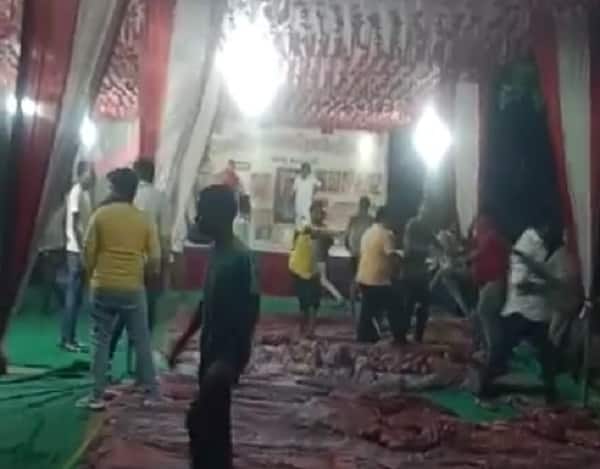 Gandhinagar: There was chaos in the Ganesh festival in Dahegam Gandhinagar: ગાંધીનગરના દહેગામમાં ગણેશ મહોત્સવના ડાયરામાં બબાલ, ગણેશ પંડાલ અને વાહનોમાં કરાઇ તોડફોડ