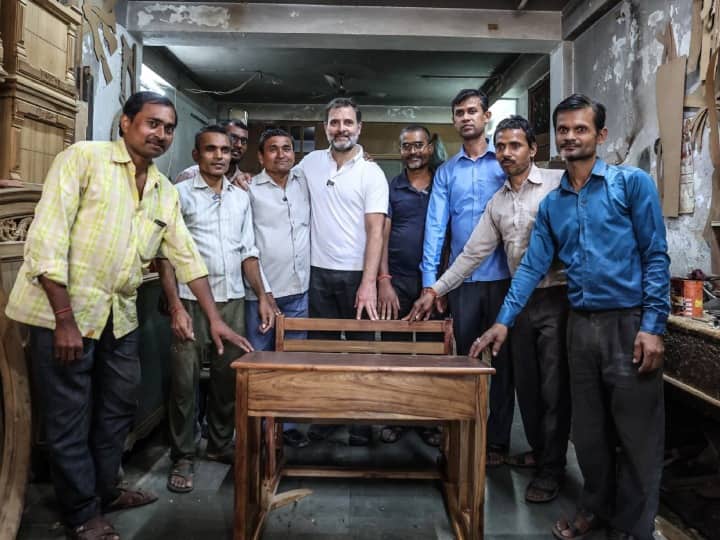 Rahul Gandhi Made Study Table In Kirti Nagar Furniture Market Congress Share Photos
