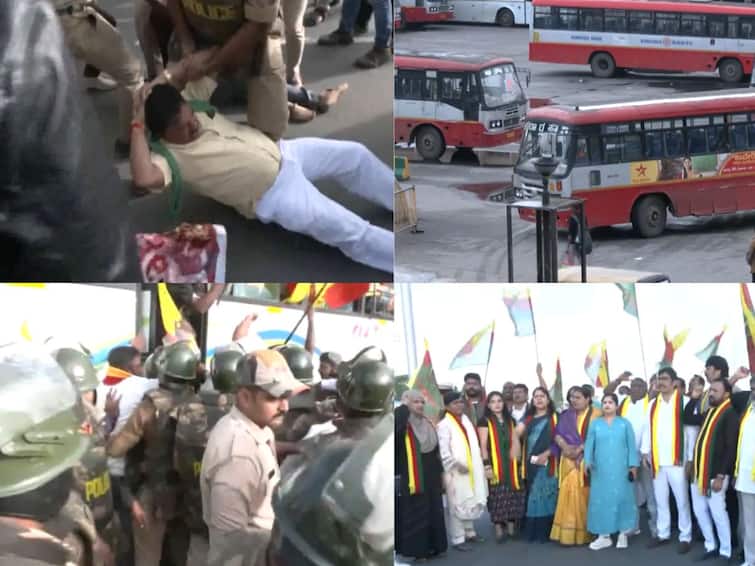 cauvery water dispute karnataka bandh tamil nadu protest pro kannada outfits siddaramaiah bjp jds Cauvery Row: 44 Flights Cancelled, Over 50 Held As Pro-Kannada Outfits Observe Bandh In Karnataka