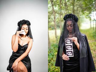 Funeral की थीम पर इस औरत ने कराया प्रेग्नेंसी फोटोशूट, सोशल मीडिया पर हुई वायरल