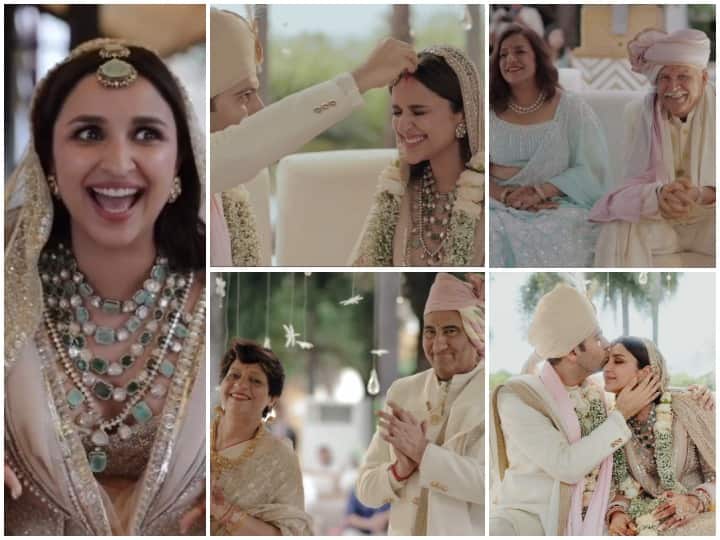 Parineeti Chopra Raghav Chadha Video:परिणीति चोपड़ा ने सोशल मीडिया पर अपनी शादी का एक बहुत ही खास वीडियो शेयर किया है. जिसमें उन्होंने अपनी एंट्री से लेकर सिंदूर दान तक की झलक फैंस को दिखाई है.