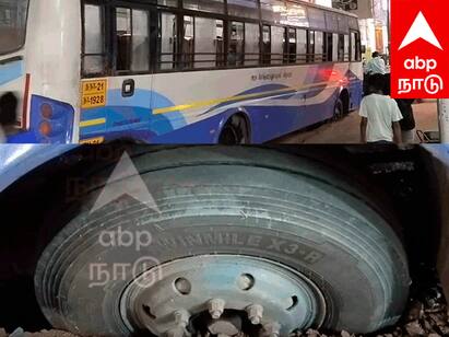 A government bus got stuck in a substandard sewer ditch in tindivanam திண்டிவனத்தில் பாதாள சாக்கடை பள்ளத்தில் சிக்கிய அரசு பேருந்து - பயணிகள் அவதி