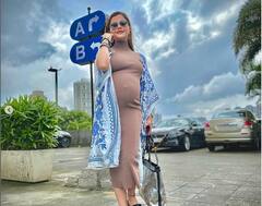 Rubina Dilaik એ ટાઈટ કપડામાં બેબી બમ્પ કર્યો ફ્લોન્ટ, કેમેરા સામે આવ્યા કિલ્લર પોઝ