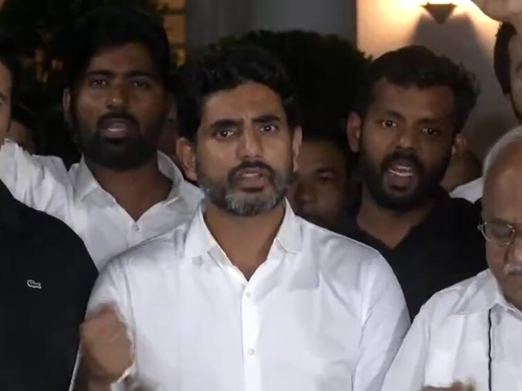 Andhra CID Serves Notice To TDP Leader And Chandrababu Naidu Son Nara Lokesh In Inner Ring Road Case CID Notice To TDP Chief Chandrababu's Son Nara Lokesh In Inner Ring Road Case, Party Leaders Protest