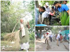 'All About Swachh, Swasth Bharat Vibe': PM Modi. Others Join Cleanliness Drive — IN PICS