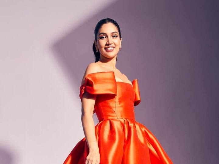 In her most recent pictures, Bhumi Pednekar surprised fans with her striking new look in an orange dress.