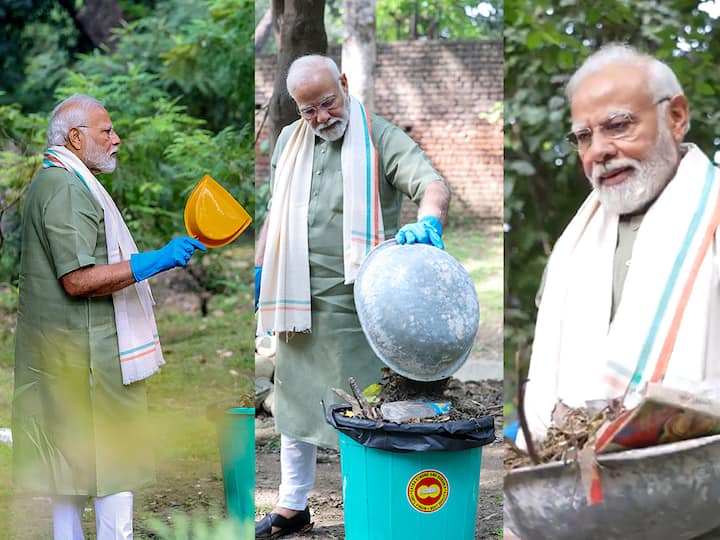 PM Modi Cleanliness Campaign : पंतप्रधान नरेंद्र मोदी यांनी कुस्तीपटू अंकित बैयनपुरियासोबत श्रमदान केलं.