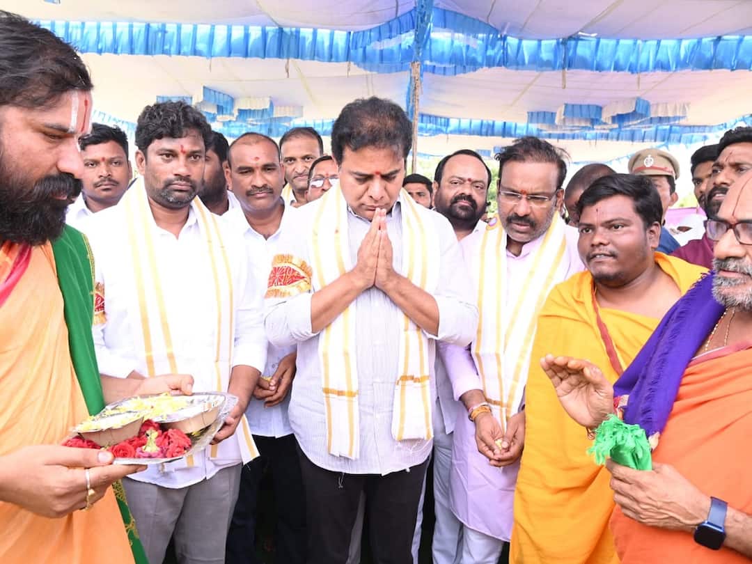 KTR Comments: మొండి చెయ్యి పార్టీ, చెవిలో పువ్వు పార్టీని నమ్మకండి - కేటీఆర్ వ్యాఖ్యలు Minister KTR visits Mancherial and slams Congress, Telangana BJP KTR Comments: మొండి చెయ్యి పార్టీ, చెవిలో పువ్వు పార్టీని నమ్మకండి - కేటీఆర్ వ్యాఖ్యలు