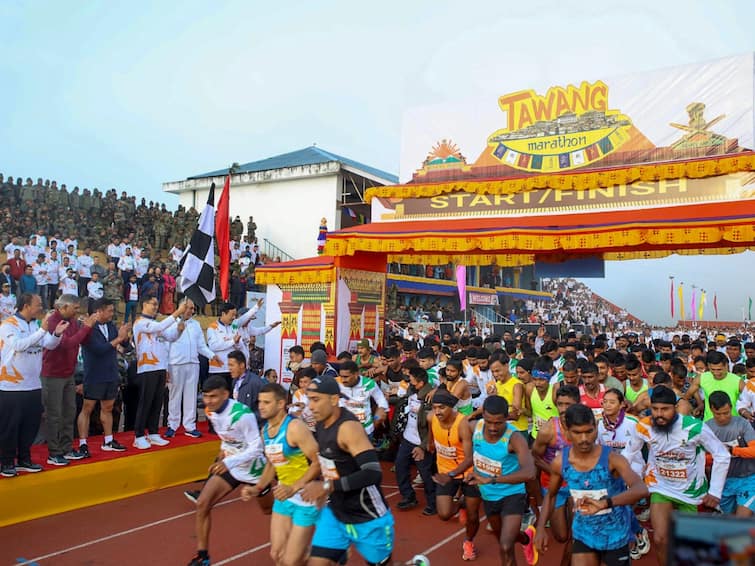 Arunachal Pradesh Kiren Rijiju CM Khandu Flag Off India’s First High-Altitude Marathon Tawang Kiren Rijiju, CM Khandu Flag Off India’s First High-Altitude Marathon In Arunachal's Tawang