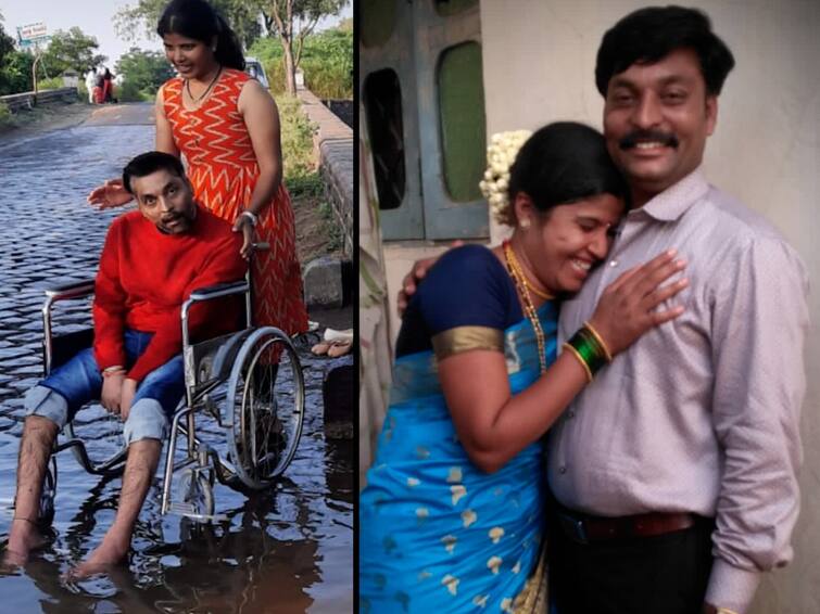 ahmednagar sonali vishal waghmare life journey ideal wife became care taker of paralise husband news update Ahmednagar : परिस्थितीने तिला नवऱ्याची 'आई' बनवले अन् तिने साता जन्माची साथ निभावली; करारी सोनालीचा धडाडीचा जीवनसंघर्ष! 