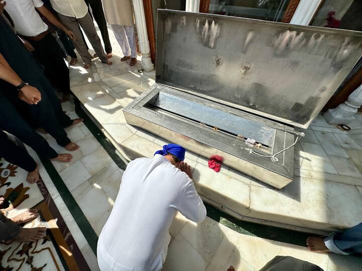 After offering prayers at the Golden Temple, Rahul Gandhi also performed 'sewa' (voluntary service) by cleaning water bowls used by devotees. (Image Source: X/@INCIndia)