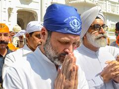 Rahul Gandhi In Amritsar: राहुल गांधी ने Golden Temple में टेका मत्था, सिर पर नीला पटका पहने दिए दिखाई, देखें तस्वीरें