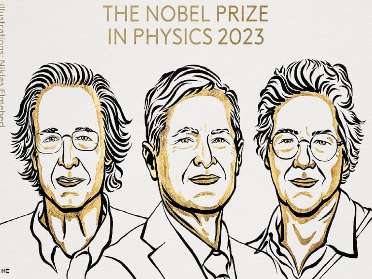 Nobel prize 2023 Pierre Agostini Ferenc Krausz and Anne L Huillier were accorded Nobel prize in Physics Nobel prize 2023: இயற்பியலுக்கான நோபல் பரிசு மூன்று பேருக்கு அறிவிப்பு