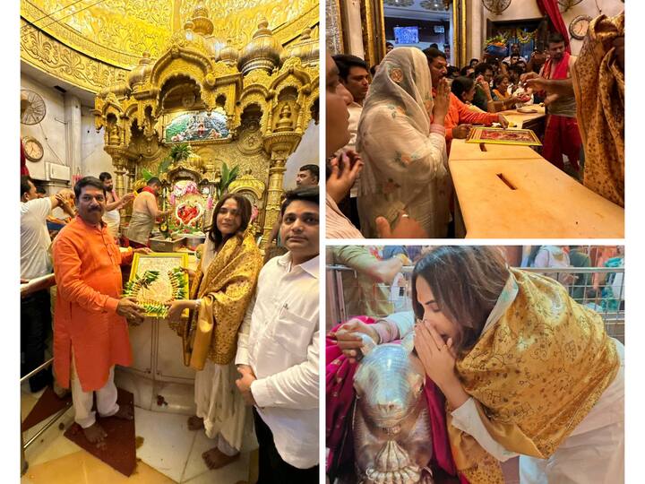 Richa Chadha was seen in Siddhivinayak Temple looking elegant in an ethnic outfit.