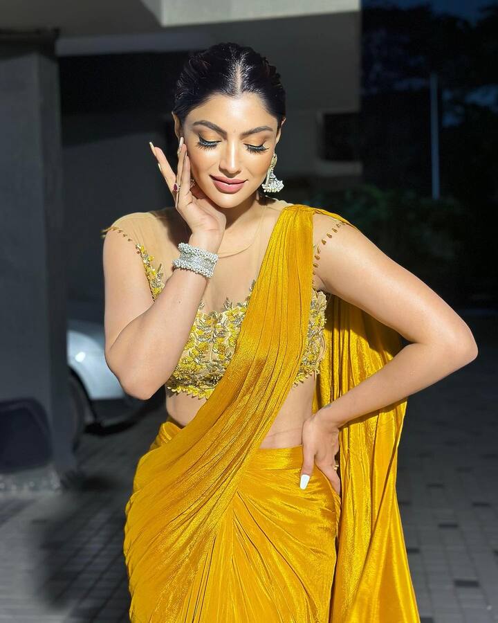 આકાંક્ષાનો શાનદાર સાડી લૂક ચાહકોને પસંદ આવ્યો છે.