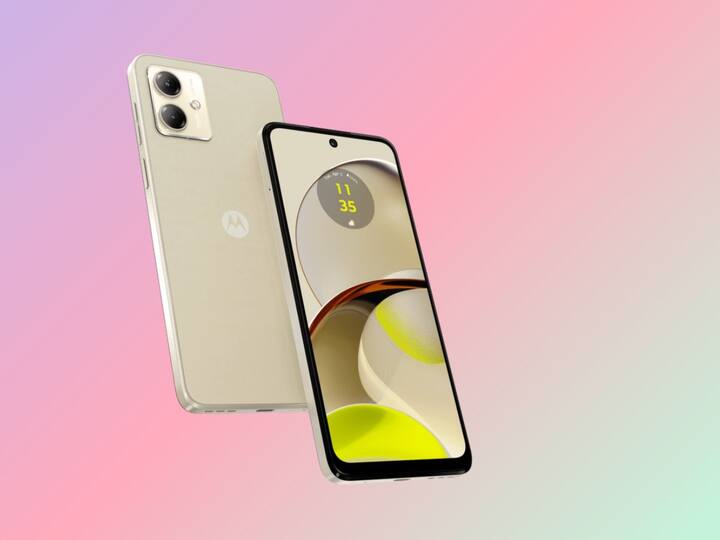 Moto G14 | Sale price: Rs 8,099; MRP: Rs 12,999. The device comes with 4 GB RAM, 6.5 inch full HD+ display and 5000 mAh Battery. It is supported by the T616 processor. (Image: Motorola)