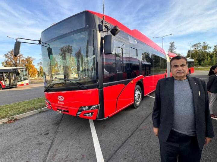 On Tuesday, Gadkari also took a test ride in a 24-meter long World's Longest Overhead Power Electric Trolley Bus, developed by Skoda in Prague. The bus is currently under experimentation. Gadkari said,