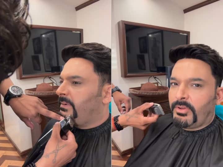 kapil sharma shares video in new look with a French beard video viral Kapil Sharma New Look: कपिल शर्मा ने नए लुक में शेयर की वीडियो, हेयरड्रेसर से पूछा- कौन-सी कंट्री का लग रहा हूं?