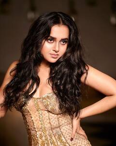 Tejasswi Prakash Shines In A Rose-Gold Corset Dress - SEE PICS