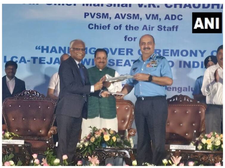 Hindustan Aeronautics Limited HAL Light Combat Aircraft Indian Air Force IAF Bengaluru HAL Hands Over Twin-Seater Light Combat Aircraft To IAF