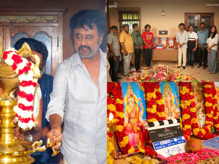 Thalaivar 170 Shooting Begins Pooja Ceremony Today at Trivandrum See Photos Rajinikanth Thalaivar 170: ஜோராக நடந்த “தலைவர் 170” பட பூஜை.. சூப்பரான லுக்கில் சூப்பர் ஸ்டார் ரஜினிகாந்த்..வைரல் போட்டோ..!