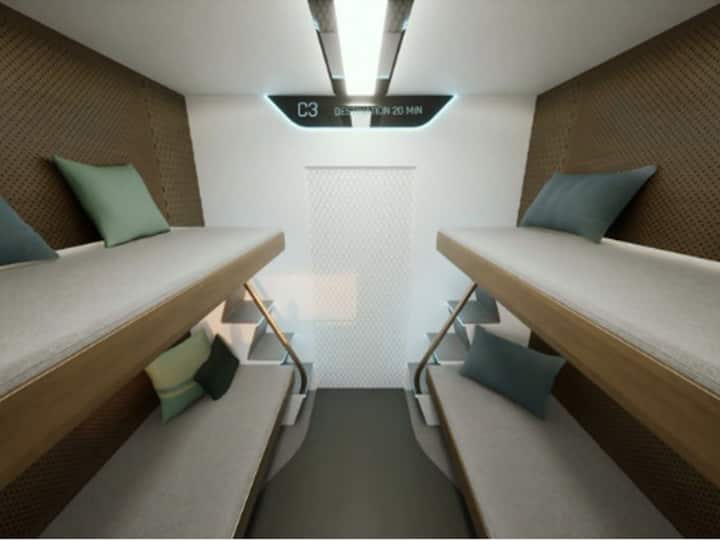 As per the images shared by Vaishnaw, the upcoming trains will provide passengers with two- and three-tier accommodation choices. The design showcases a modern and unique look compared to the existing trains. Notably, the first Vande Bharat Express, which runs between New Delhi and Varanasi, was inaugurated by Prime Minister Narendra Modi in 2019. (Image: X/Ashwini Vaishnaw)