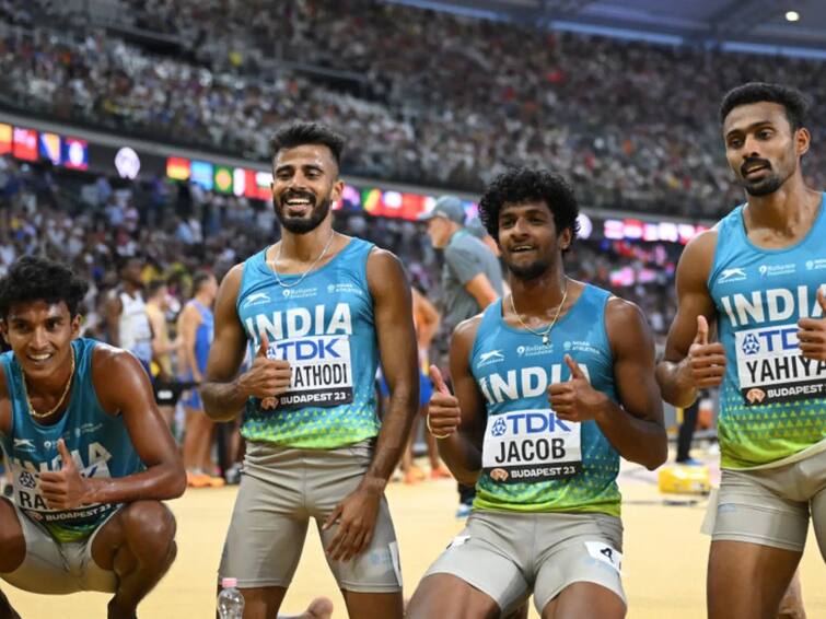 Asian Games 2023 Athletics Mens 4x400m relay - India wins gold Asian Games 2023: பதக்க வேட்டையில் இந்தியா;  4x400 மீட்டர் தொடர் ஓட்டப்பந்தயம்; தங்கத்தை தட்டித் தூக்கிய தங்கமகன்கள்..!