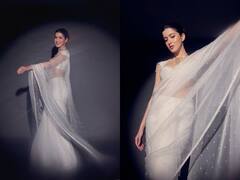 Shanaya Kapoor Dazzles In A Manish Malhotra Tulle Saree; See Pics