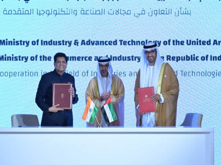 Agreement between India and UAE in the field of industries and advanced technology, Commerce Minister Piyush Goyal signed MoU.