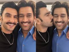 Ranveer Singh - Dhoni: முத்தம் கொடுங்க மகிழ்ந்திருங்க.. விஜய் சேதுபதி பாணியில் தல தோனியை வெட்கப்பட வைத்த ரன்வீர் சிங்!