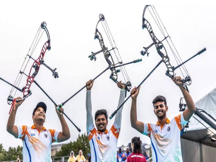 Asian Games 2023 India Wins Gold Archery Mens Compound Team Ojas Abhisekh Prathamesh Asian Games 2023: குவியும் தங்கம்; இது நம்ம காலம்! வில்வித்தையில் எதிரணியினருக்கு வித்தை காட்டிய இந்திய வீரர்கள்!