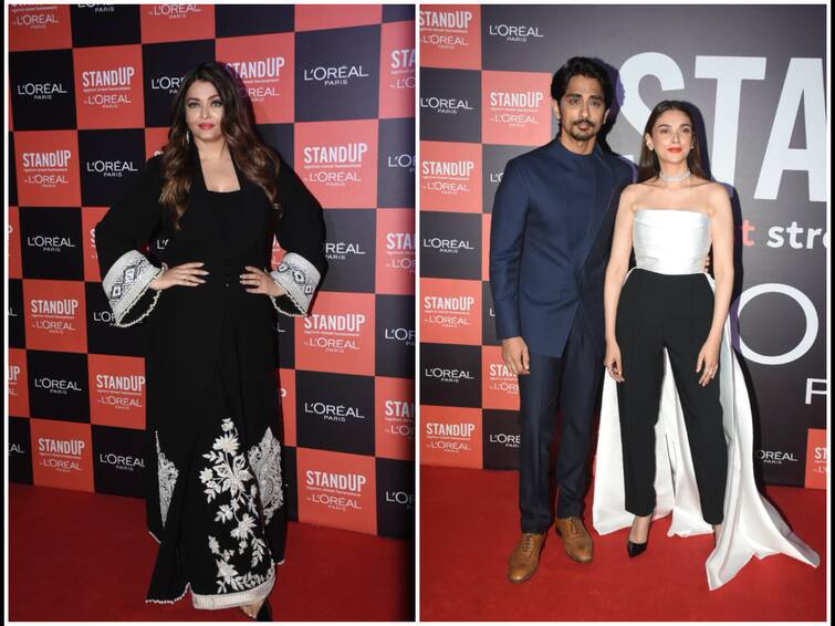 Aishwarya Rai Aditi Rao Hydari Siddharth At L'Oreal Paris Event In Mumbai, PICS INSIDE Aishwarya Rai Aces Black Look, Aditi Rao And Siddharth Pose Together At L'Oreal Event, PICS INSIDE