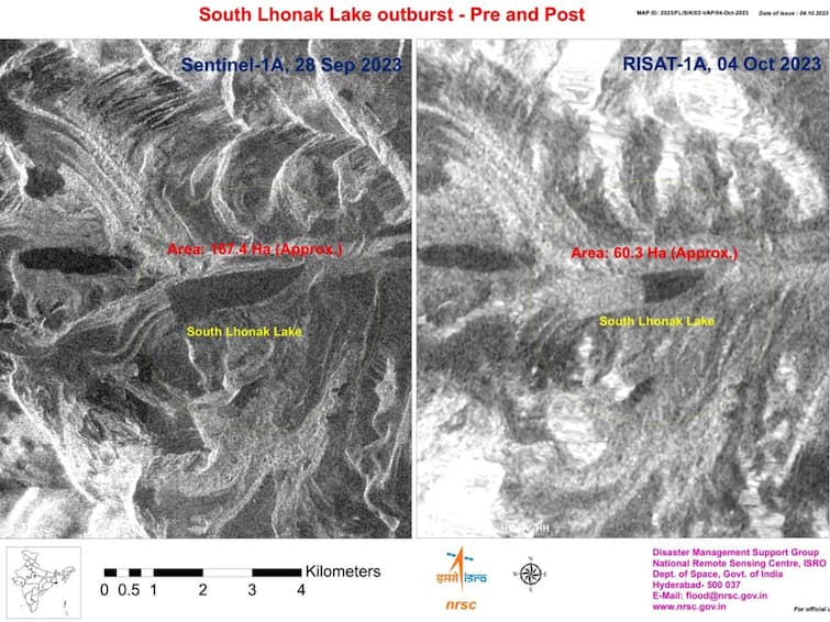 Sikkim Cloudburst ISRO Image Based Studies Of Lhonak Lake Reveal What Caused Flash Floods Sikkim: ISRO's Image-Based Studies Of Lhonak Lake Reveal What Caused Flash Floods