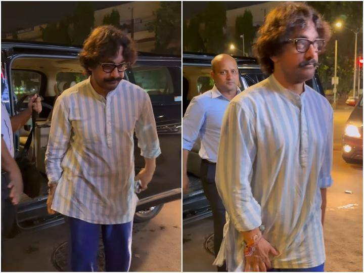 Aamir Khan Spotted In Mumbai with new look amid his break from film video viral Watch: बिखरे हुए बाल, बड़ी मूंछे.. बदले-बदले लुक में स्पॉट हुए Aamir Khan, क्या नई फिल्म की तैयारी कर रहे हैं मिस्टर परफेक्शनिस्ट?