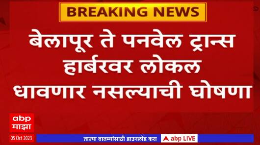 Belapur To Panvel Railway Update : बेलापूर ते पनवेल लोकल सेवा बंद, प्रवाशांची तारांबळ : ABP Majha