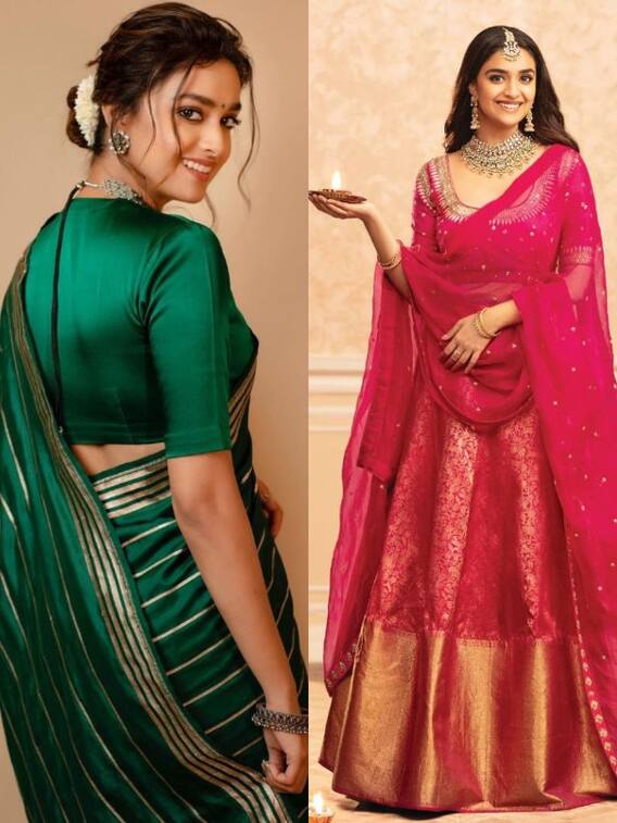 इस करवा चौथ दिखना है स्टाइलिश तो पहने कीर्ति सुरेश जैसे ट्रेंडी ब्लाउज
